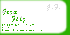 geza filz business card